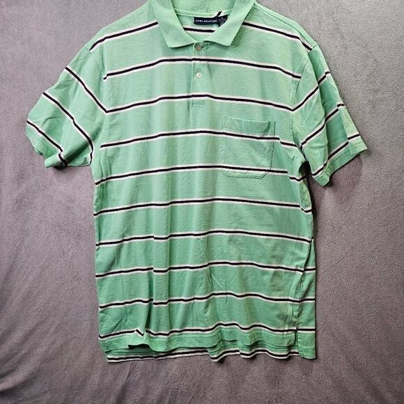 John Ashford Vintage Striped Golf Polo Shirt Green Mens Size XL - Picture 1 of 8